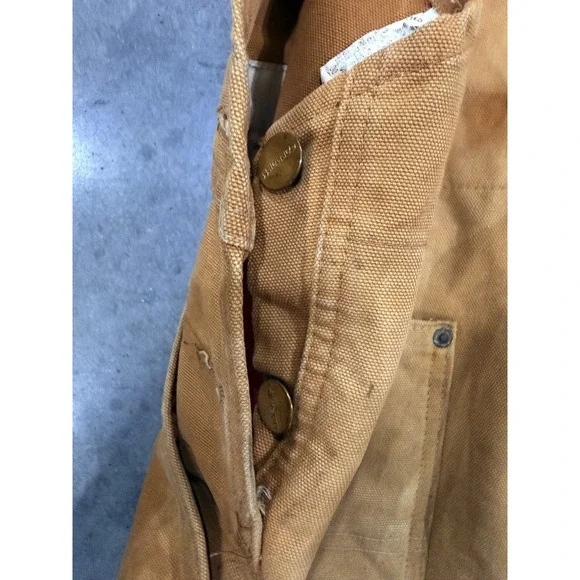Vintage Carhartt Double Knee Insulated 38x32 Duck Canvas Overalls Distressed - Picture 11 of 13